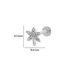 Metal Geometric Inner Tooth Thread Flat Bottom Rod Butterfly Flower Lip Nail Ear Bone Nail Puncture Jewelry For Women With Electroplating Treatment