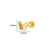 Metal Geometric Inner Tooth Thread Flat Bottom Rod Butterfly Flower Lip Nail Ear Bone Nail Puncture Jewelry For Women With Electroplating Treatment