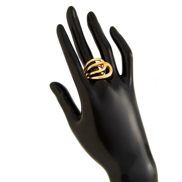 Metal Geometric Irregular Ring With Electroplating For Women