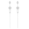 Metal Geometric Long Tassel Earrings Electroplated Simple Cold Style For Women
