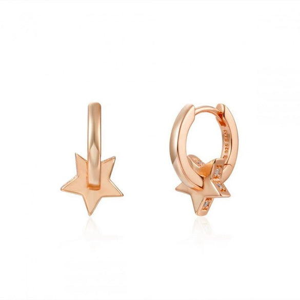 Metal Geometric Love Star Earrings