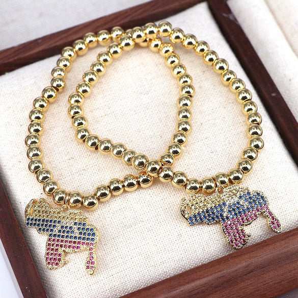 Metal Geometric Micropaved Adjustable Bracelet Jewelry