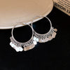 Metal Geometric Multilayered Round Tassel Earrings For Women Electroplated