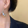 Metal Geometric Multilayered Round Tassel Earrings For Women Electroplated