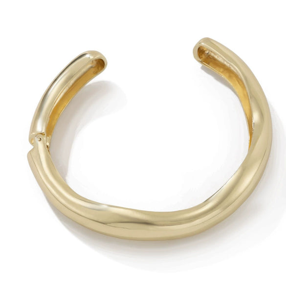 Metal Geometric Niche Style Wavy Open Collar Choker And Lava Bracelet For Women