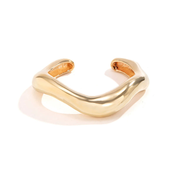 Metal Geometric Niche Style Wavy Open Collar Choker And Lava Bracelet For Women