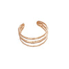 Metal Geometric Pattern Three Layer Open Bracelet For Women With Electroplating Design