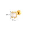 Metal Geometric Pendant Stainless Steel Rod Ear Nail Inlaid Zircon Set With Diamonds