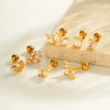 Metal Geometric Pendant Stainless Steel Rod Ear Nail Inlaid Zircon Set With Diamonds