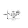 Metal Geometric Pendant Stainless Steel Rod Ear Nail Inlaid Zircon Set With Diamonds