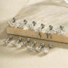 Metal Geometric Pendant Stainless Steel Rod Ear Nail Inlaid Zircon Set With Diamonds
