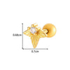 Metal Geometric Pendant Stainless Steel Rod Ear Nail Inlaid Zircon Set With Diamonds
