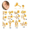 Metal Geometric Pendant Stainless Steel Rod Ear Nail Inlaid Zircon Set With Diamonds