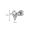 Metal Geometric Pendant Stainless Steel Rod Ear Nail Inlaid Zircon Set With Diamonds