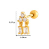 Metal Geometric Pendant Stainless Steel Rod Ear Nail Inlaid Zircon Set With Diamonds
