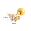 Metal Geometric Pendant Stainless Steel Rod Ear Nail Inlaid Zircon Set With Diamonds