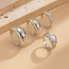 Metal Geometric Personality Stacked Ring Bracelet For Women With Electroplating And Imitation Pearls