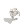 Metal Geometric Pleated Concaveconvex Open Finger Ring For Women With Electroplating