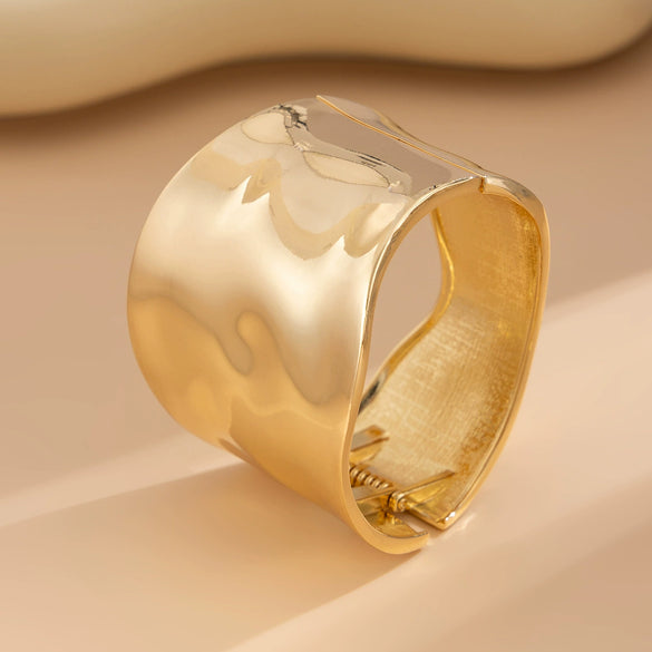 Metal Geometric Pleated Electroplated Bracelet For Women