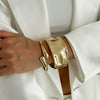 Metal Geometric Pleated Electroplated Bracelet For Women