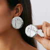 Metal Geometric Pleated Leaf Electroplated Women's Earrings