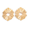 Metal Geometric Pleated Leaf Electroplated Women's Earrings