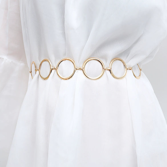 Metal Geometric Round Body And Waist Chain