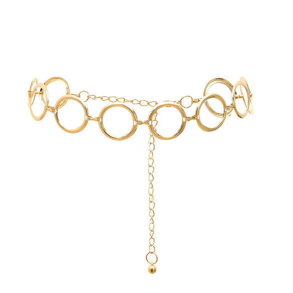 Metal Geometric Round Body And Waist Chain