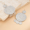 Metal Geometric Round Pendant Earrings Exaggerate Style Electroplating For Women