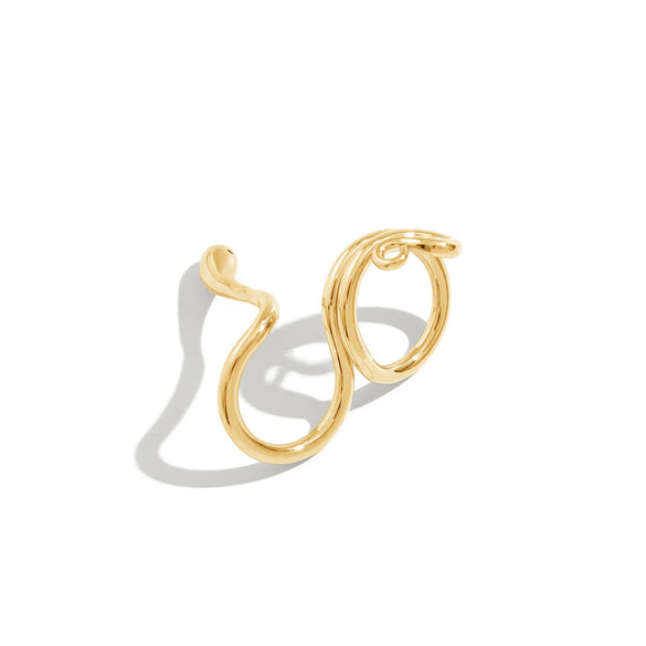 Metal Geometric Snakeshaped Spring Buckle Opening Bracelet For Women With Electroplating Treatment