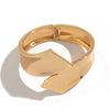 Metal Geometric Snakeshaped Spring Buckle Opening Bracelet For Women With Electroplating Treatment