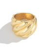 Metal Geometric Square Cut Out Flower Ring For Women With Electroplating