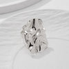 Metal Geometric Square Pleated Hiphop Style Women's Ring With Electroplating
