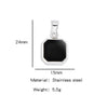 Metal Geometric Square Stainless Steel Dripping Oil Pendant Necklace
