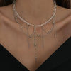 Metal Geometric Style Electroplated Chain Tassel Clavicle Necklace For Women
