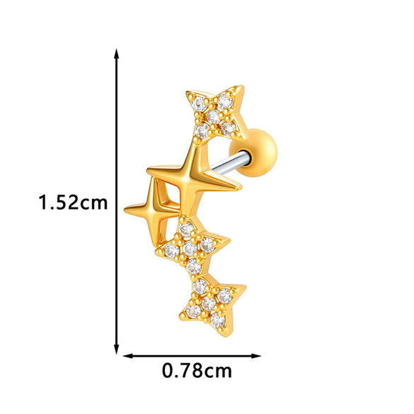Metal Geometric Style Electroplating Stainless Steel Ear Studs For Women