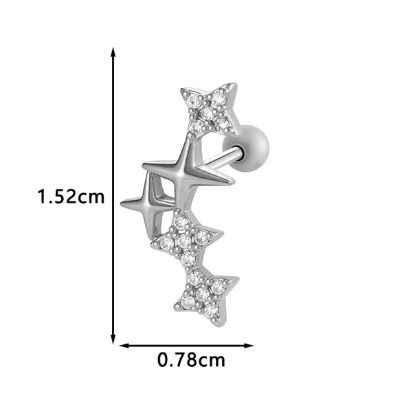 Metal Geometric Style Electroplating Stainless Steel Ear Studs For Women