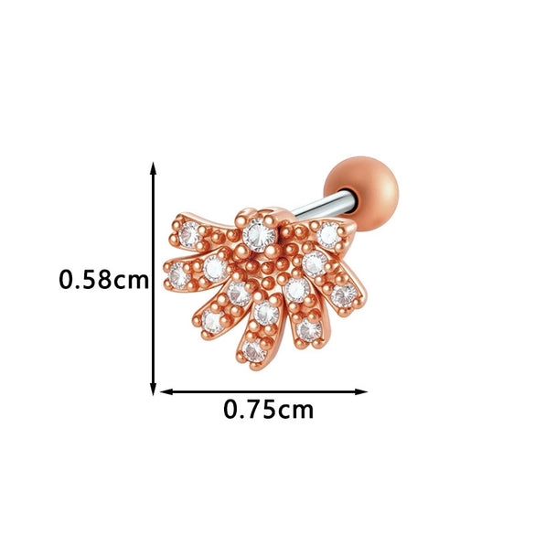 Metal Geometric Style Electroplating Stainless Steel Ear Studs For Women