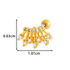Metal Geometric Style Electroplating Stainless Steel Ear Studs For Women