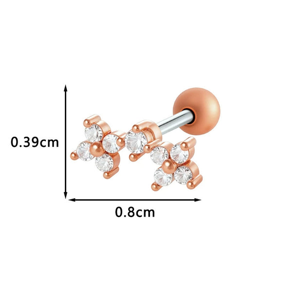 Metal Geometric Style Electroplating Stainless Steel Ear Studs For Women