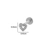 Metal Geometric Style Inner Thread Flat Bottom Rod Love Butterfly Lip Nail Ear Bone Nail Piercing Jewelry For Women With Electroplating Treatment