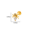 Metal Geometric Style Inner Thread Flat Bottom Rod Love Butterfly Lip Nail Ear Bone Nail Piercing Jewelry For Women With Electroplating Treatment