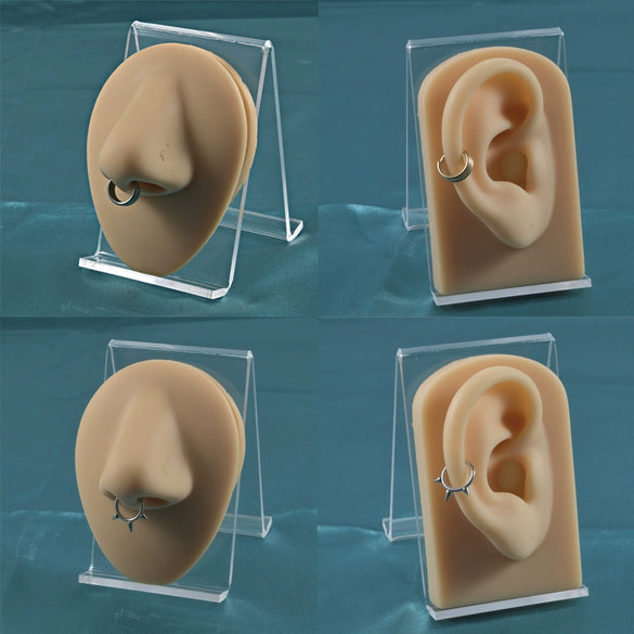 Metal Geometric Style Stainless Steel Sharp Cone Closed Nose Ring Round Lip Ring Ear Bone Ring With Three Layer Electroplating And Diamond Treatment