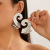 Metal Geometric Texture Hollow Electroplated Women's Earrings