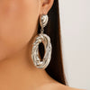 Metal Geometric Texture Hollow Electroplated Women's Earrings