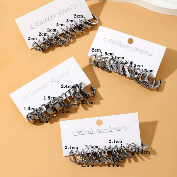 Metal Geometric Twist Chain Earrings Electroplated Minimalist Style For Women