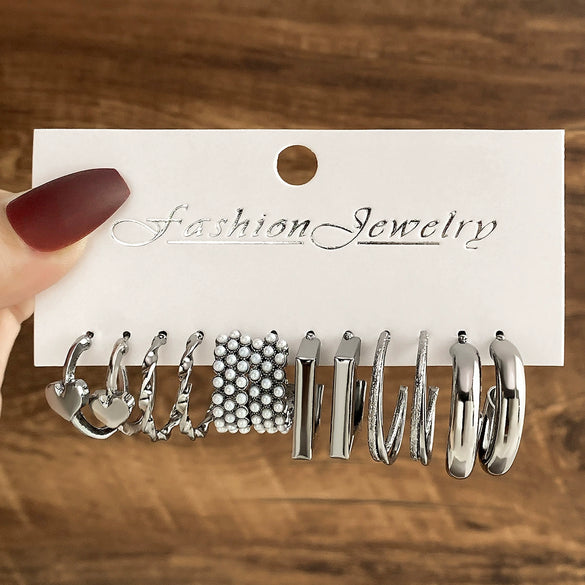 Metal Geometric Twist Chain Earrings Electroplated Minimalist Style For Women