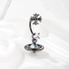 Metal Geometric Type Zirconia Set Pendant Piercing Earrings For Women