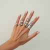 Metal Geometric Water Drop Hug Ring Set For Women With Electroplating Style