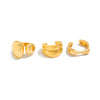 Metal Geometric Water Drop Hug Ring Set For Women With Electroplating Style